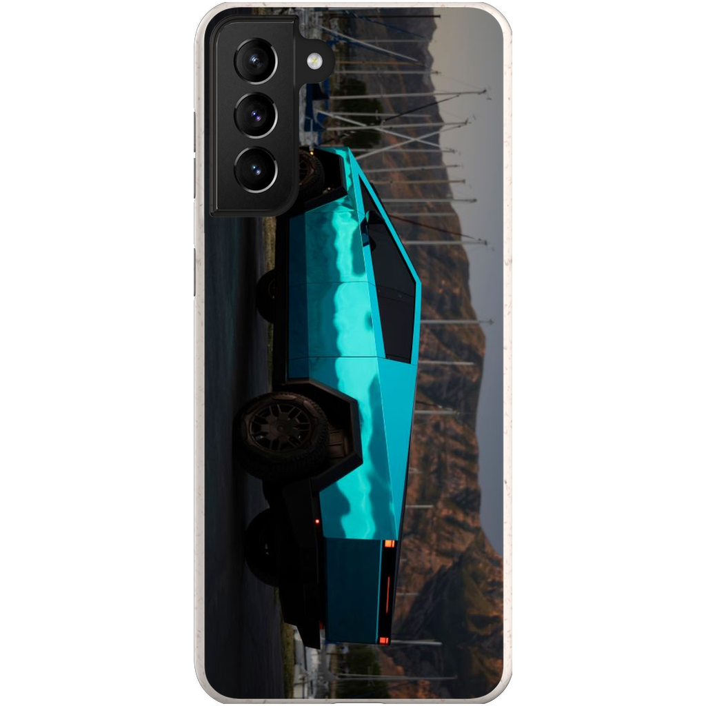 Metallic Teal Tesla Cybertruck - Phone Cases