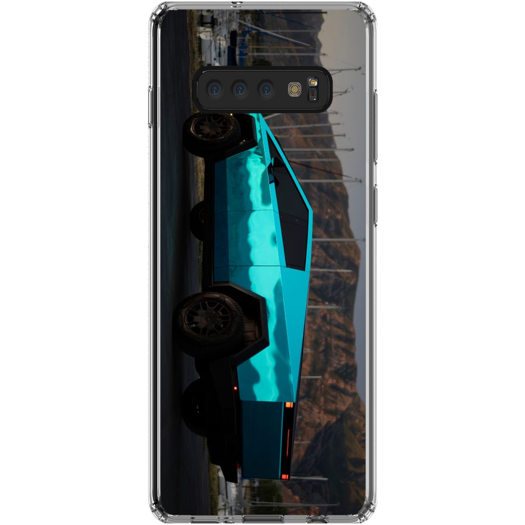 Metallic Teal Tesla Cybertruck - Phone Cases