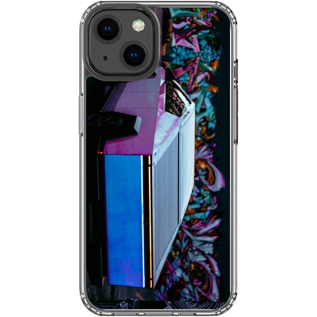 Multicolor Wrapped Tesla Cybertruck Back Alley - Phone Cases