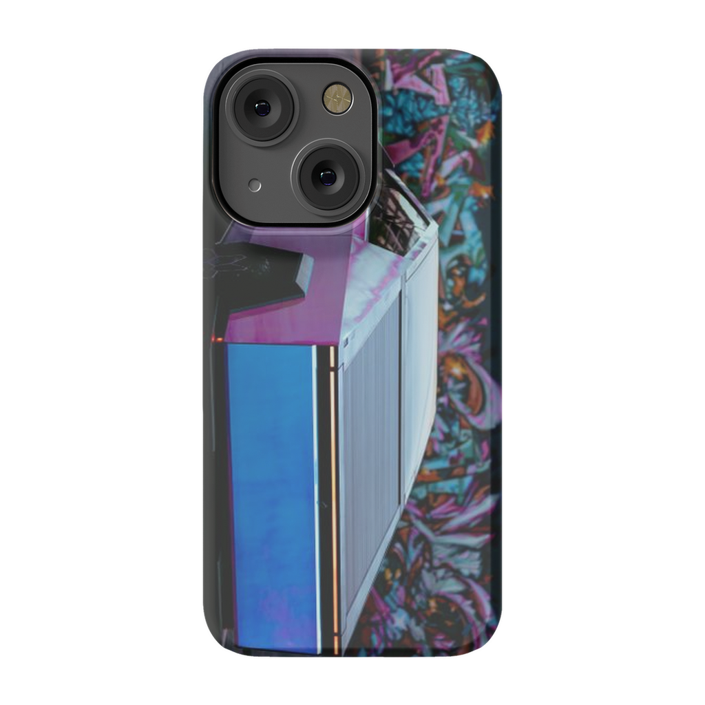 Multicolor Wrapped Tesla Cybertruck Back Alley - Phone Cases