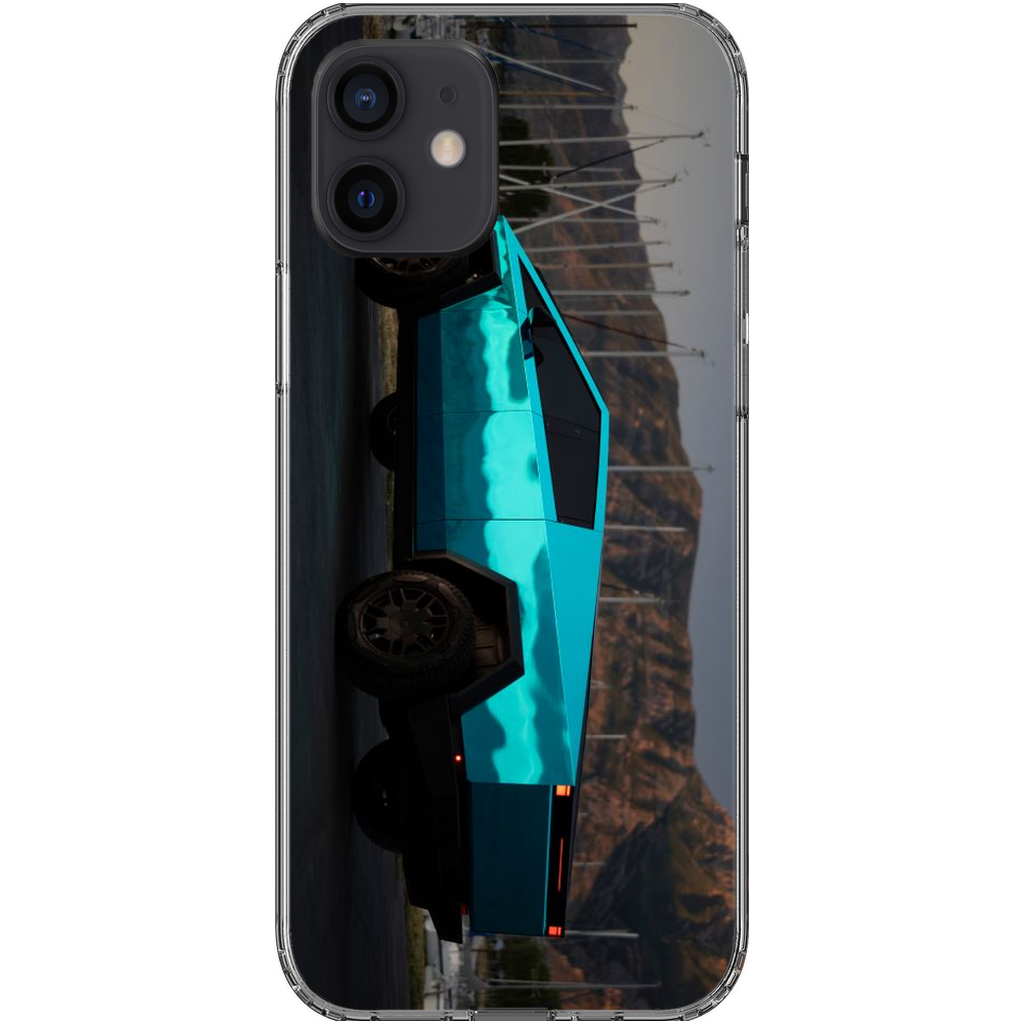 Metallic Teal Tesla Cybertruck - Phone Cases