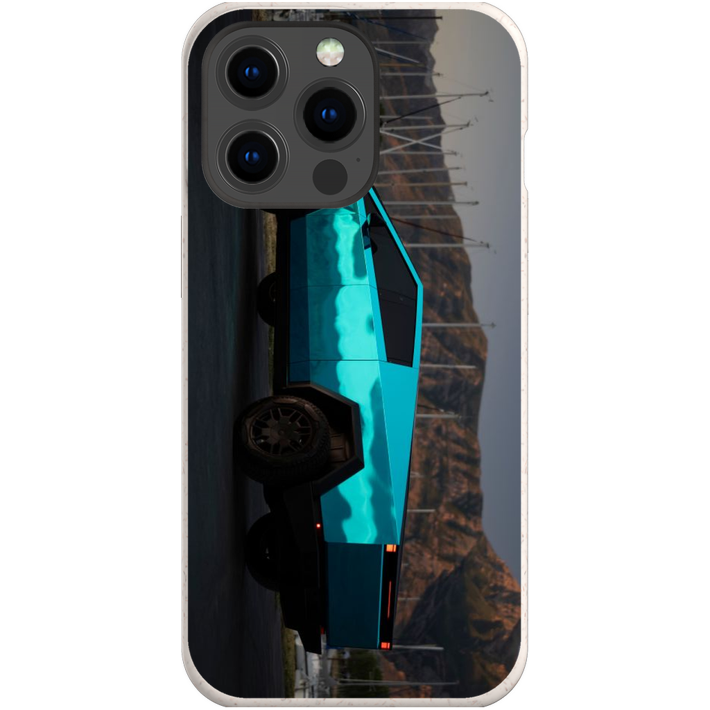 Metallic Teal Tesla Cybertruck - Phone Cases