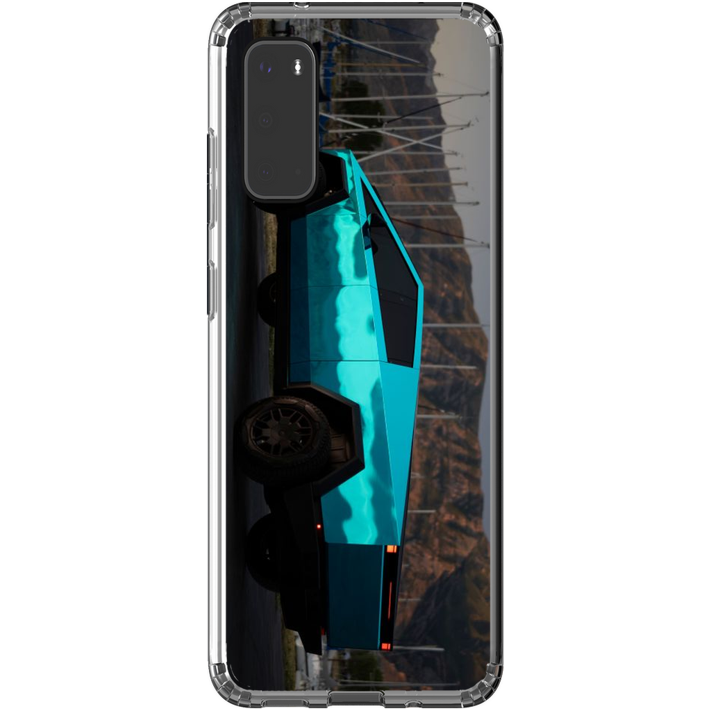 Metallic Teal Tesla Cybertruck - Phone Cases