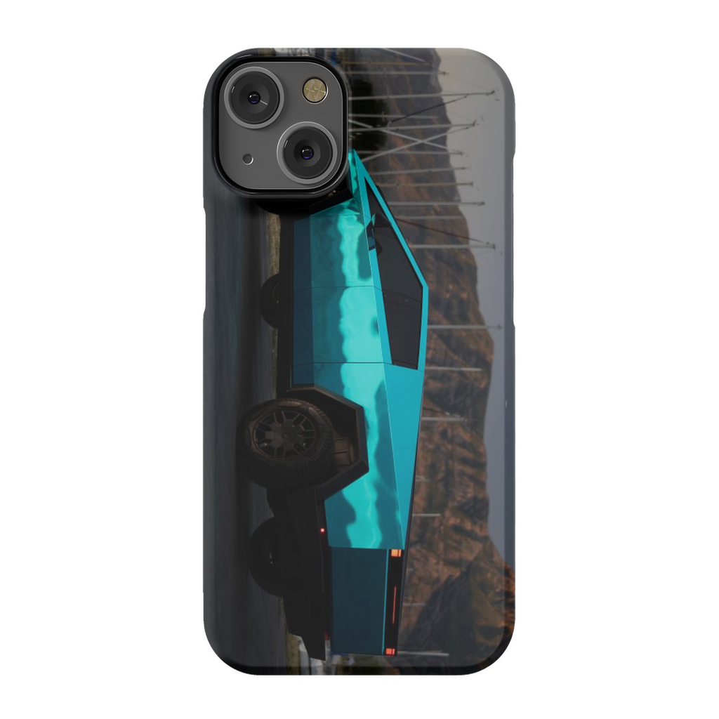 Metallic Teal Tesla Cybertruck - Phone Cases