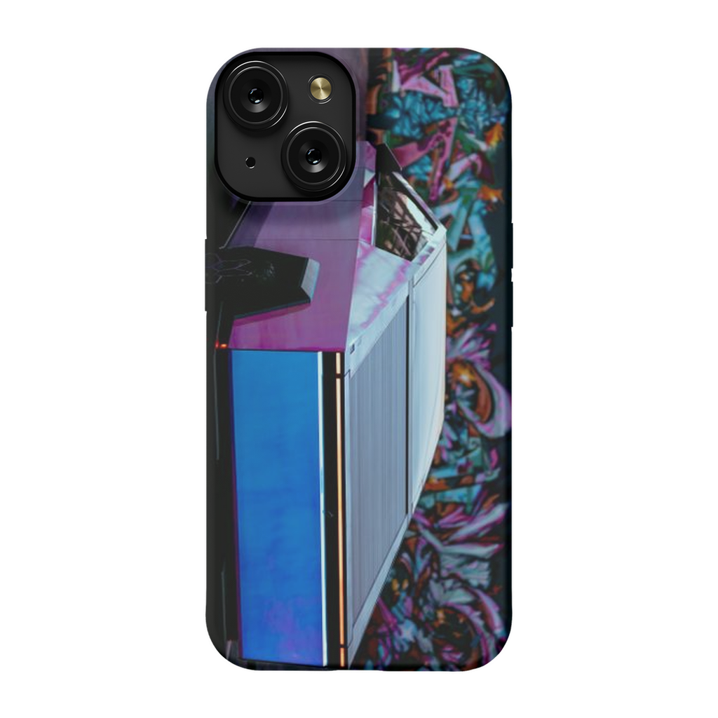 Multicolor Wrapped Tesla Cybertruck Back Alley - Phone Cases