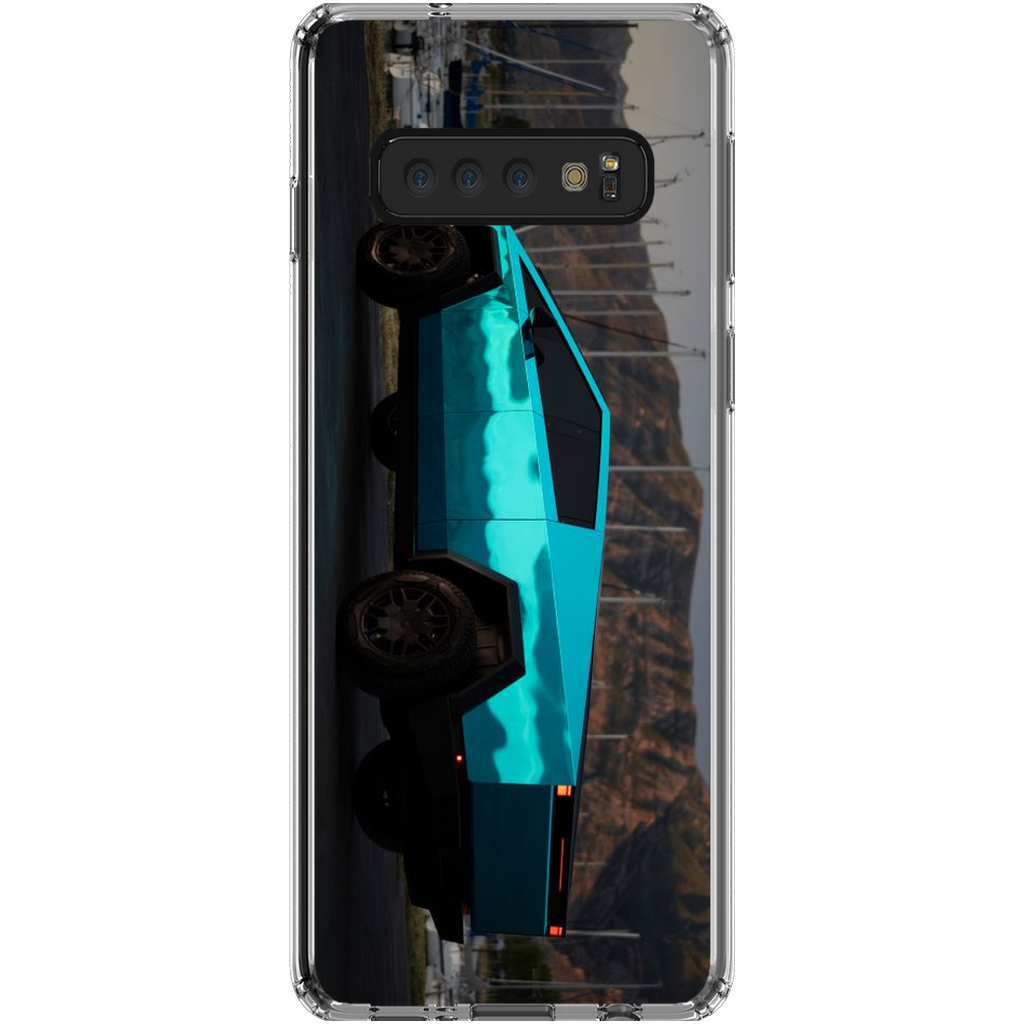 Metallic Teal Tesla Cybertruck - Phone Cases