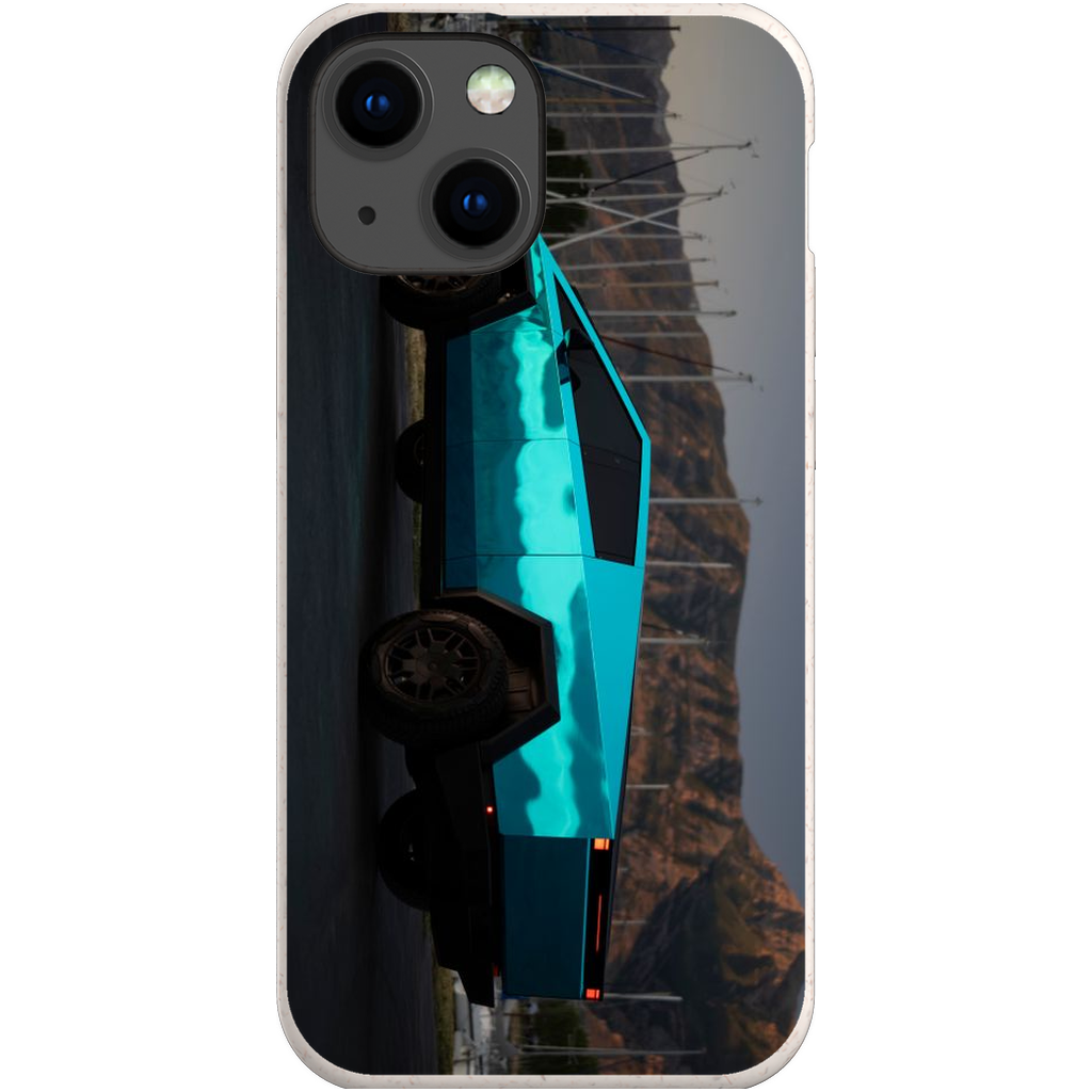 Metallic Teal Tesla Cybertruck - Phone Cases