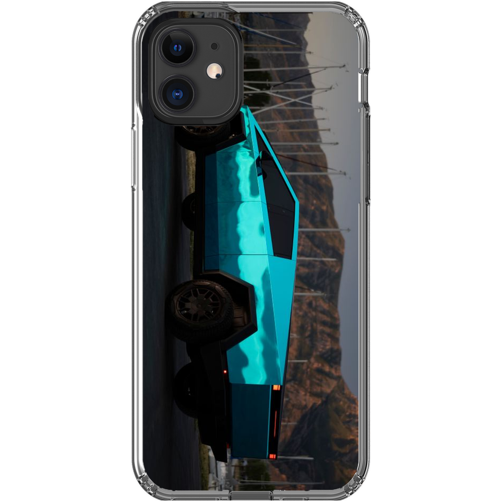 Metallic Teal Tesla Cybertruck - Phone Cases