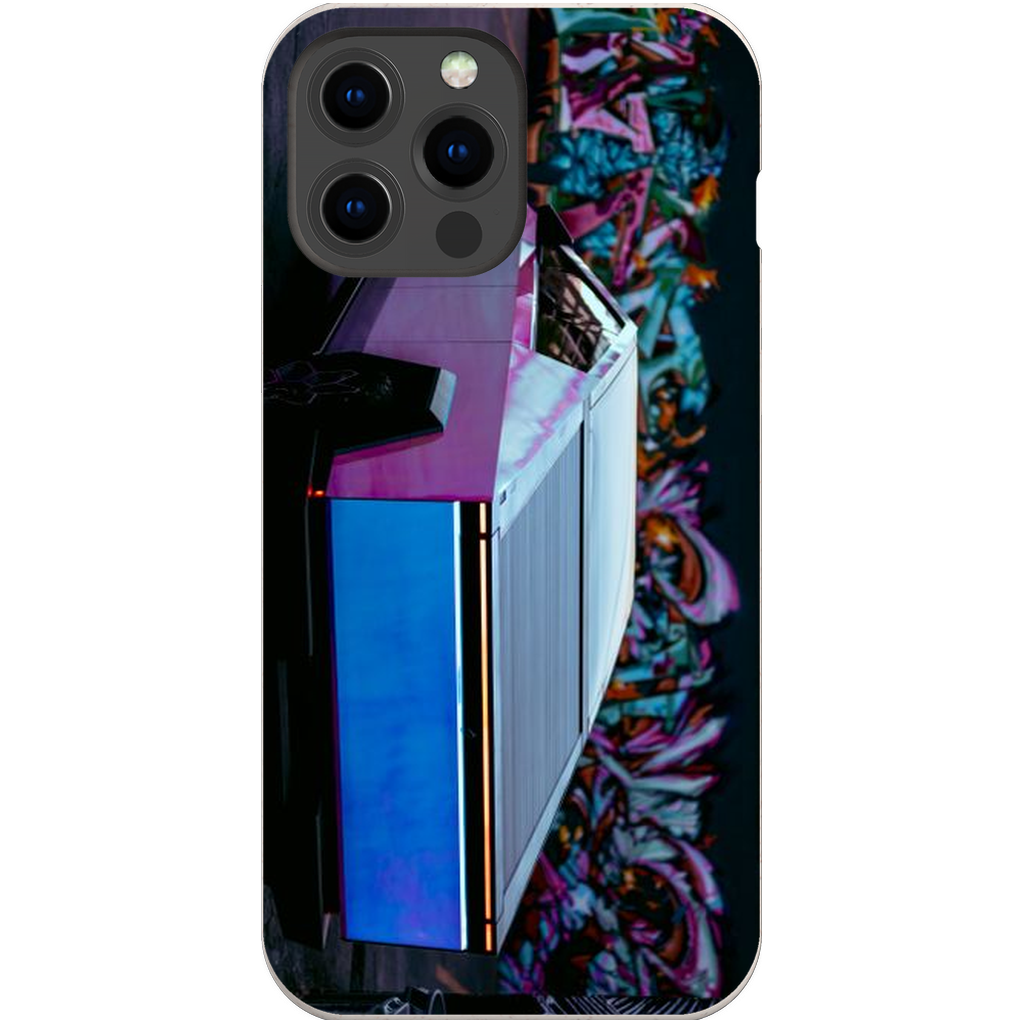 Multicolor Wrapped Tesla Cybertruck Back Alley - Phone Cases