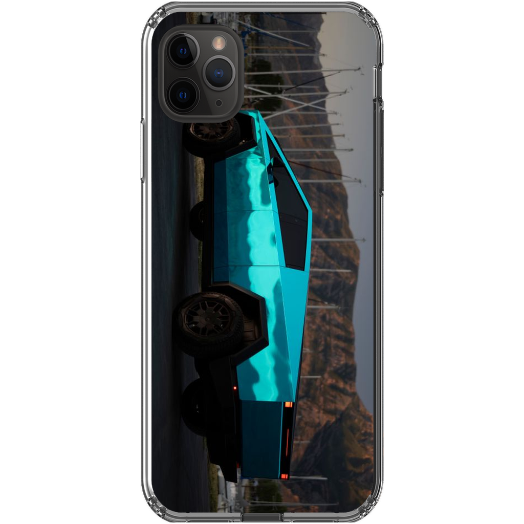 Metallic Teal Tesla Cybertruck - Phone Cases