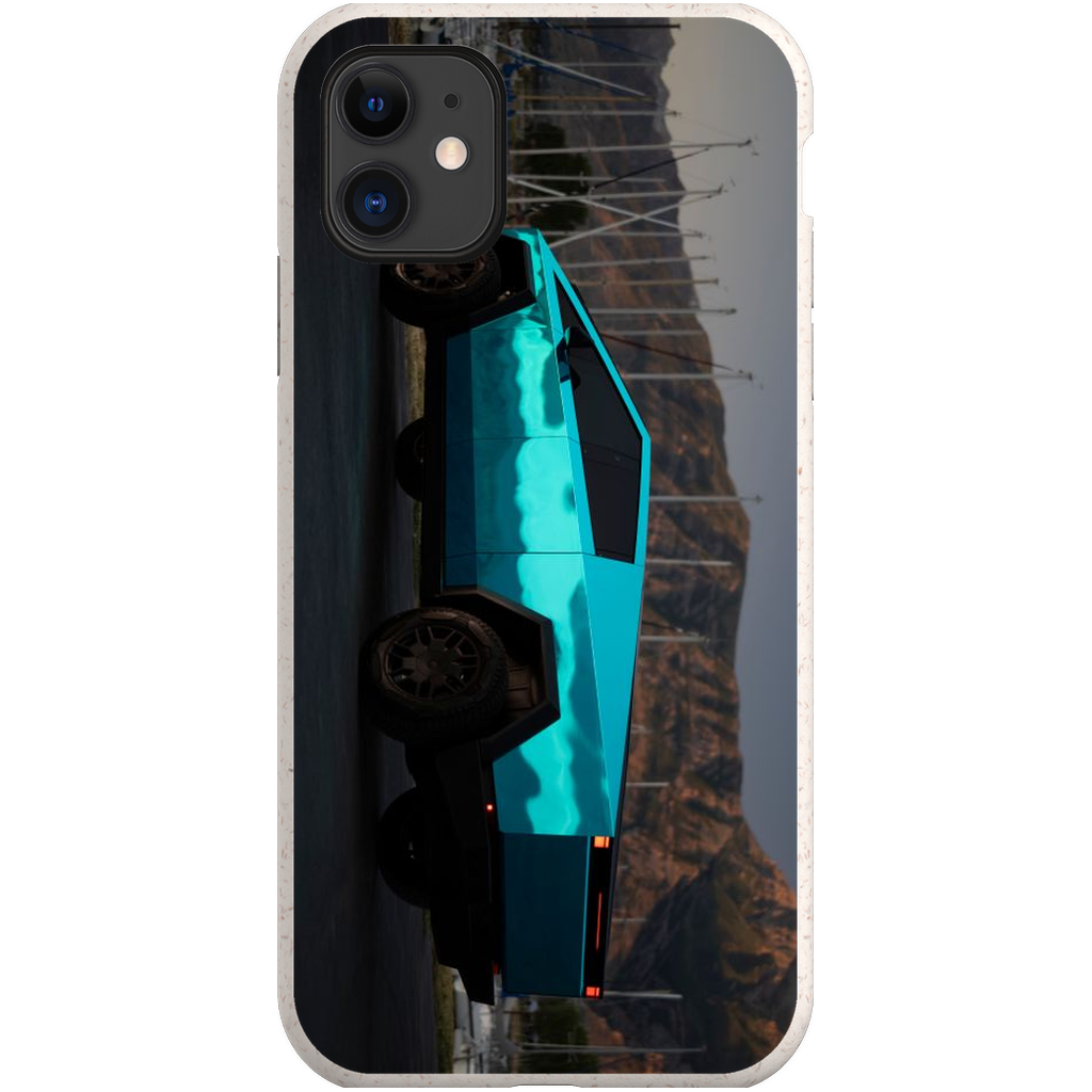 Metallic Teal Tesla Cybertruck - Phone Cases