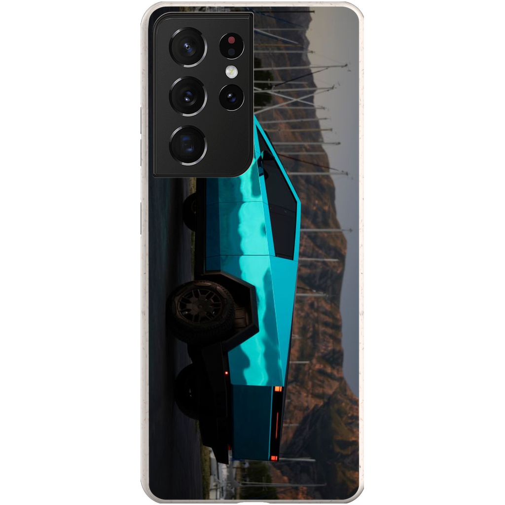 Metallic Teal Tesla Cybertruck - Phone Cases