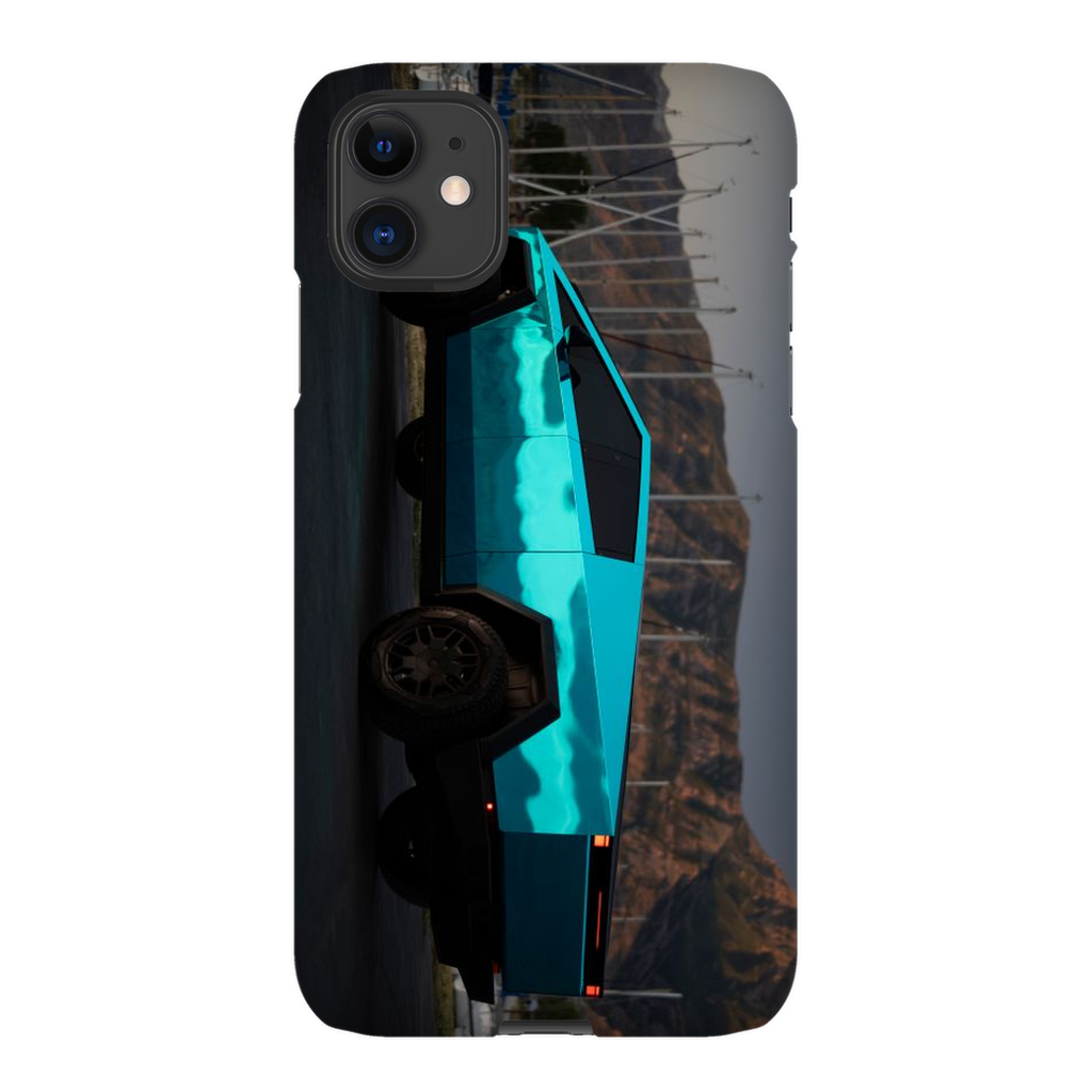 Metallic Teal Tesla Cybertruck - Phone Cases