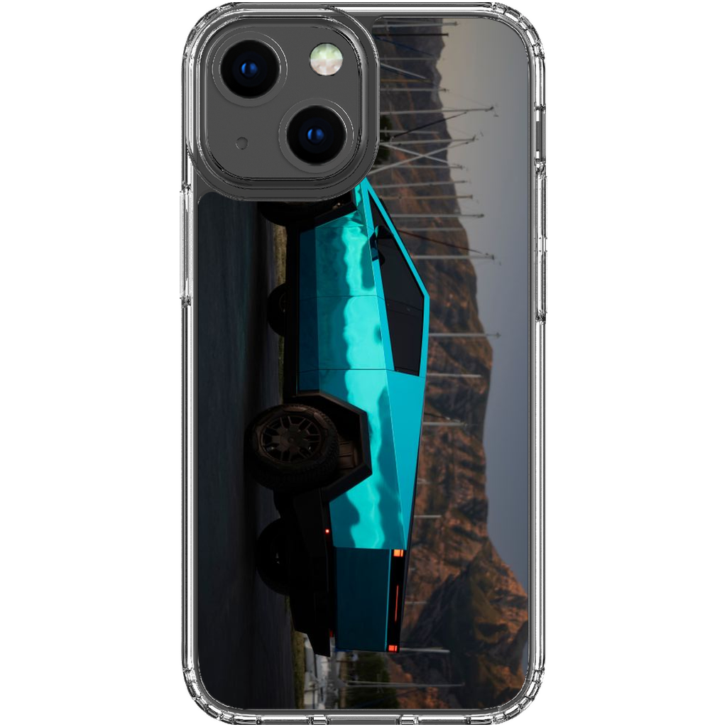 Metallic Teal Tesla Cybertruck - Phone Cases