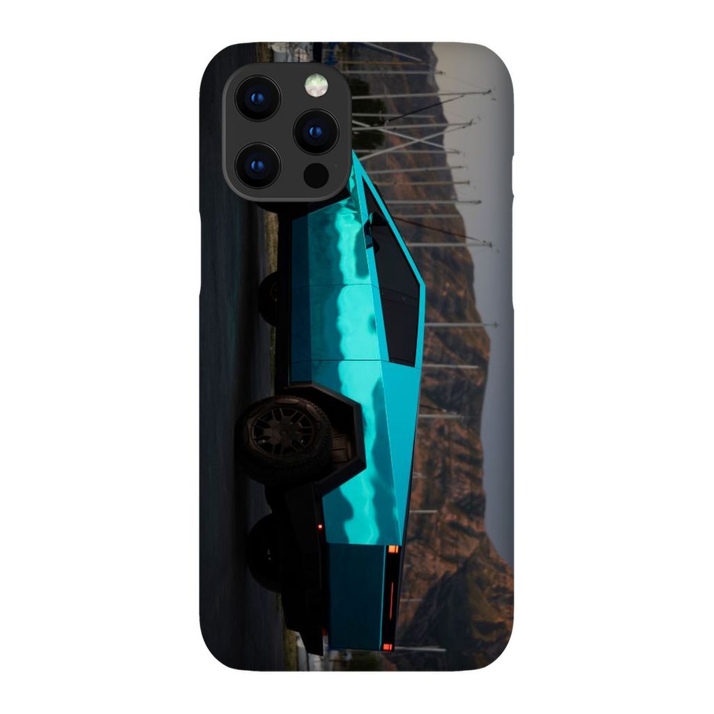 Metallic Teal Tesla Cybertruck - Phone Cases