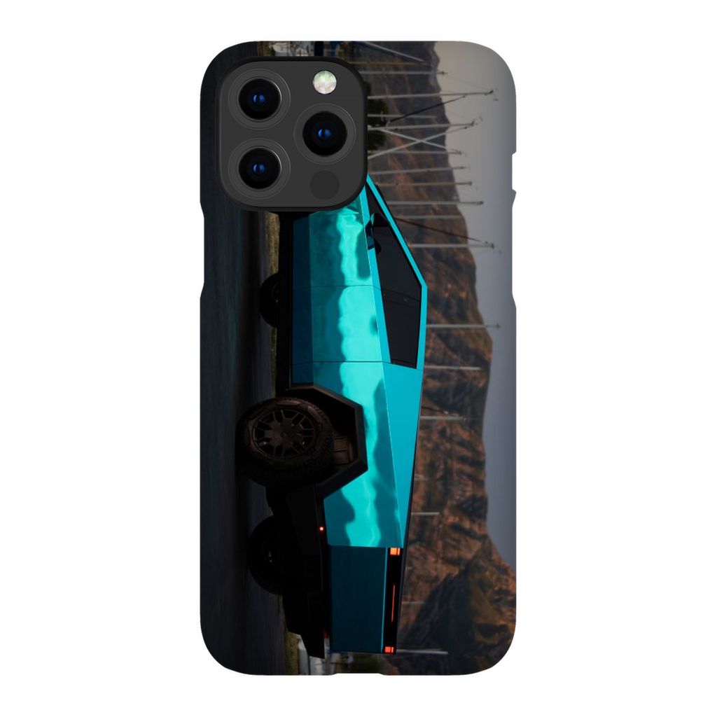 Metallic Teal Tesla Cybertruck - Phone Cases