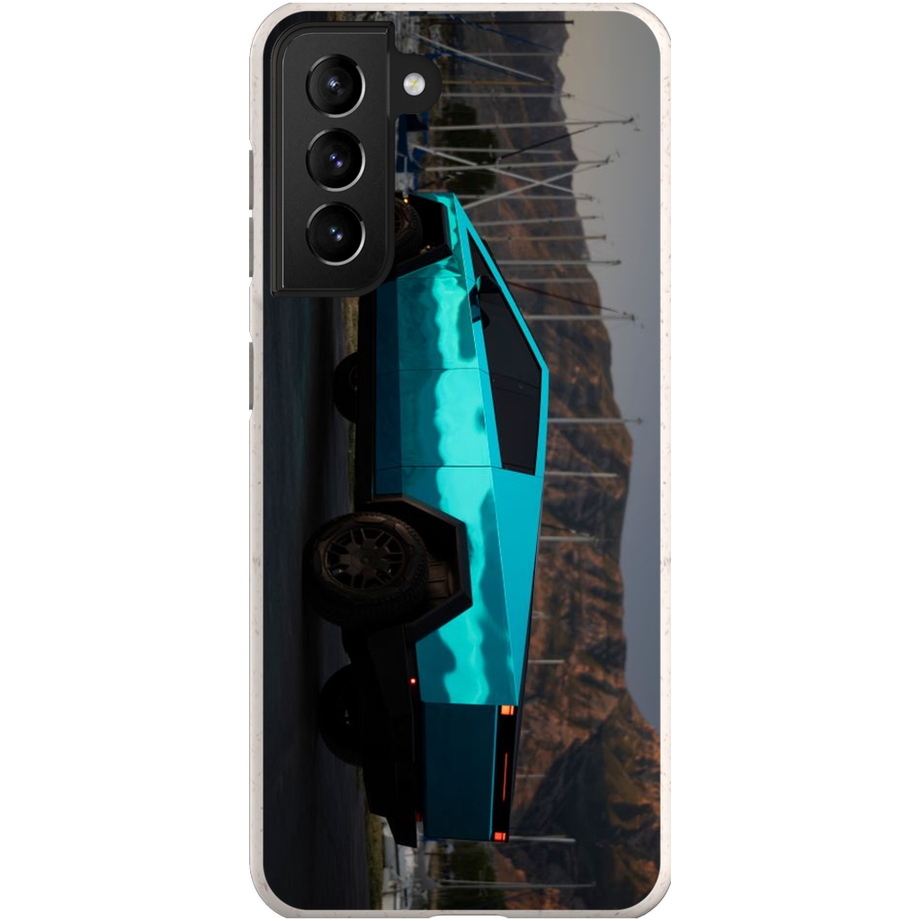 Metallic Teal Tesla Cybertruck - Phone Cases