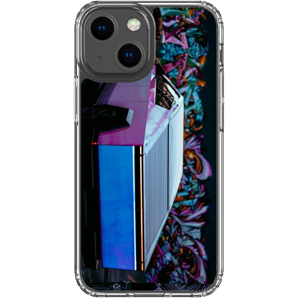 Multicolor Wrapped Tesla Cybertruck Back Alley - Phone Cases