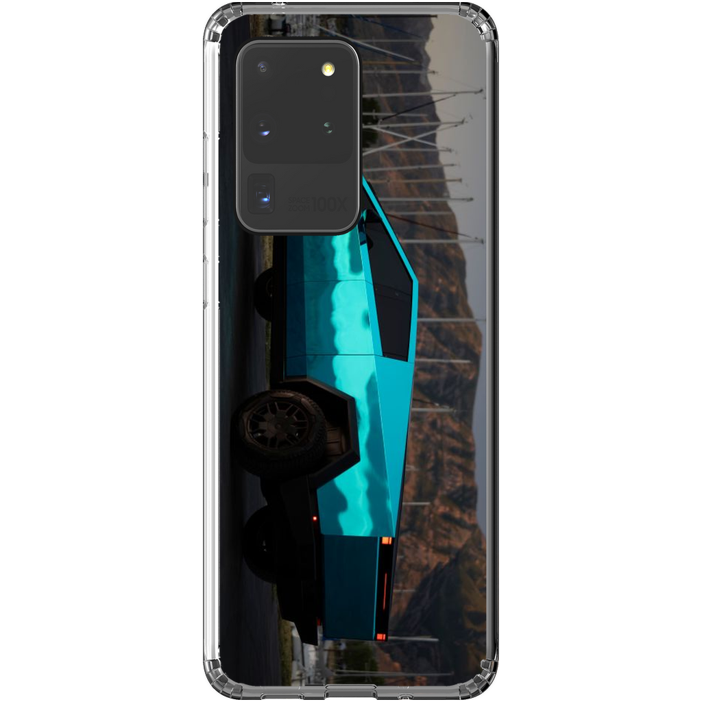 Metallic Teal Tesla Cybertruck - Phone Cases