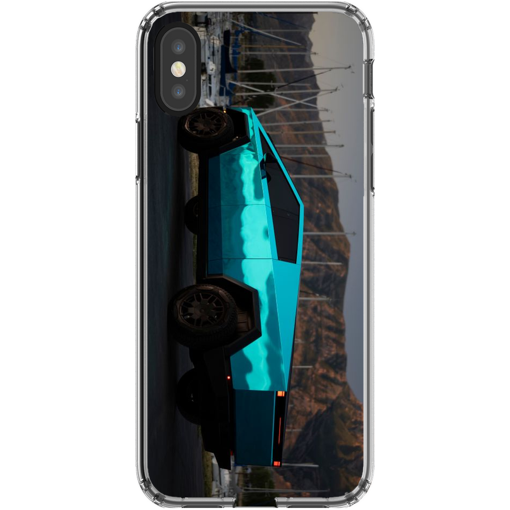 Metallic Teal Tesla Cybertruck - Phone Cases