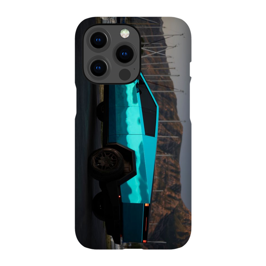 Metallic Teal Tesla Cybertruck - Phone Cases