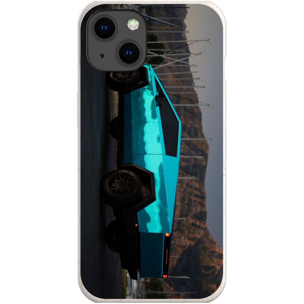 Metallic Teal Tesla Cybertruck - Phone Cases