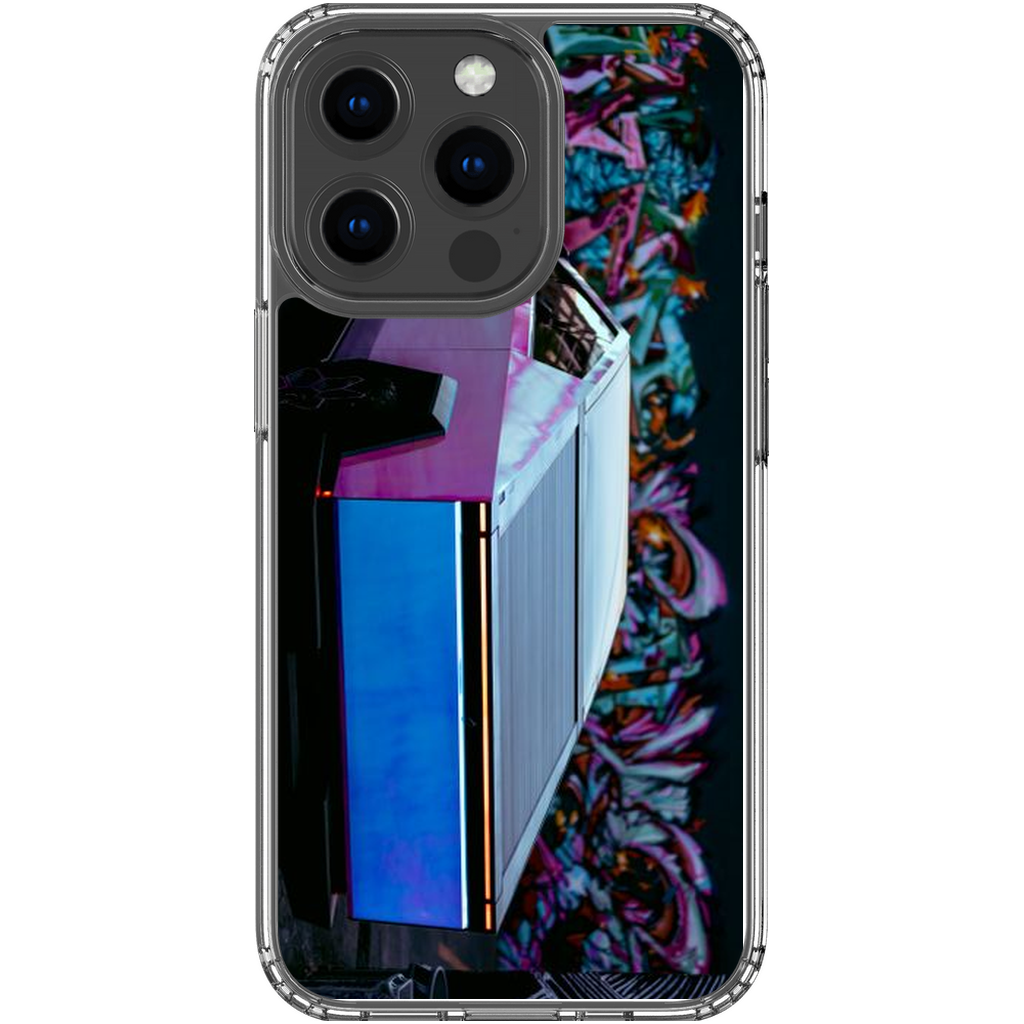 Multicolor Wrapped Tesla Cybertruck Back Alley - Phone Cases