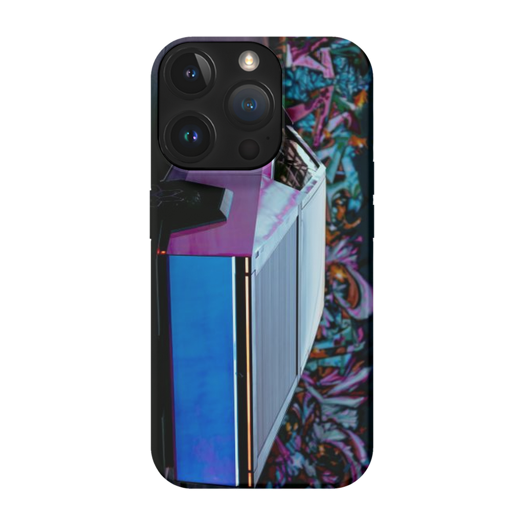 Multicolor Wrapped Tesla Cybertruck Back Alley - Phone Cases