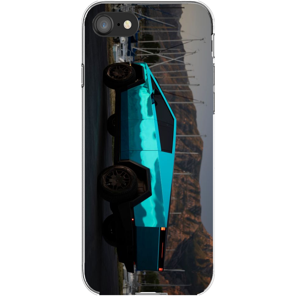 Metallic Teal Tesla Cybertruck - Phone Cases