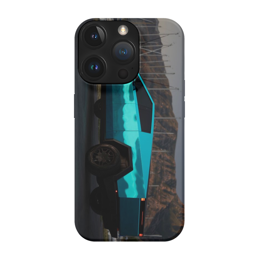 Metallic Teal Tesla Cybertruck - Phone Cases