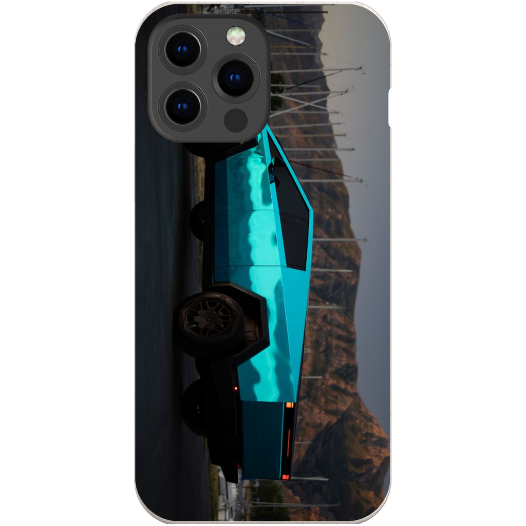 Metallic Teal Tesla Cybertruck - Phone Cases