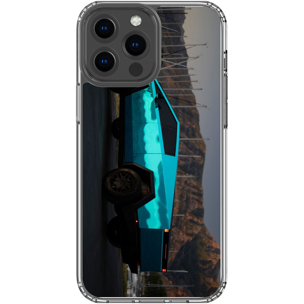 Metallic Teal Tesla Cybertruck - Phone Cases