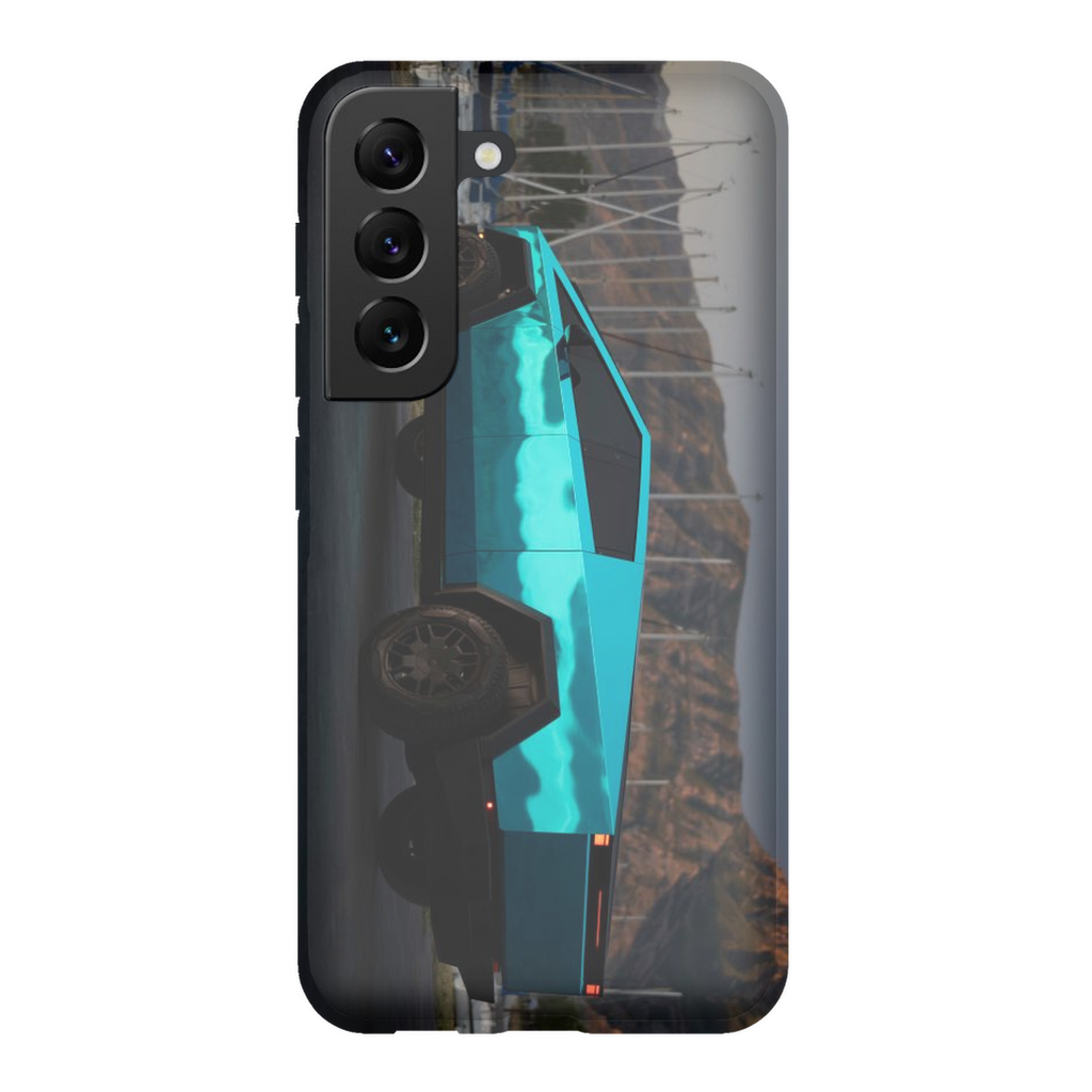 Metallic Teal Tesla Cybertruck - Phone Cases